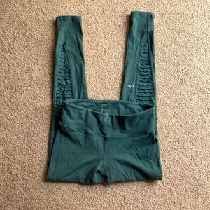Alo yoga leggings- Green, sheer putter leg area